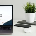 MacBook Pro neben grüner getopfter Pflanze auf dem Tisch
